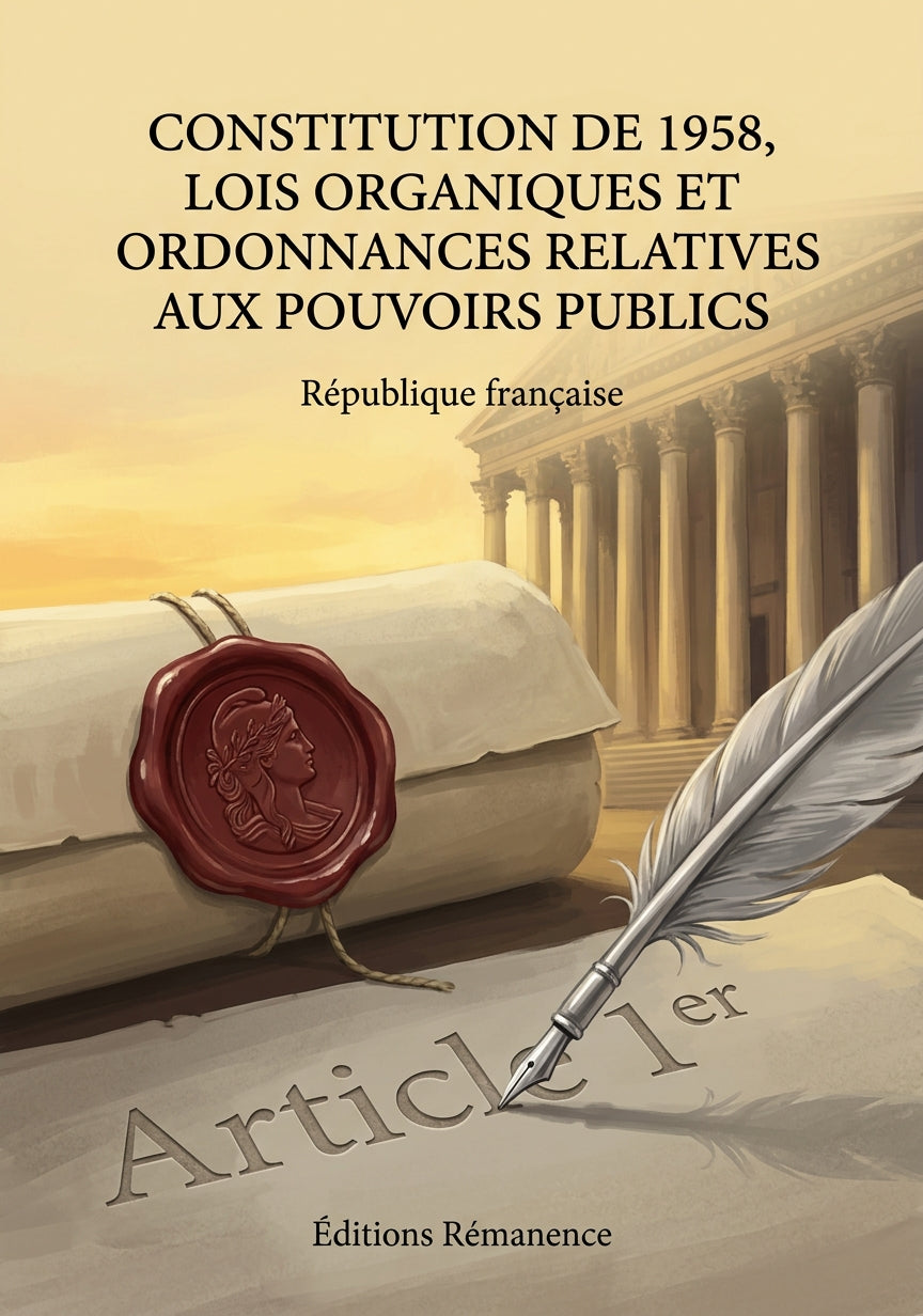 Livre Constitution de 1958, lois organiques et ordonnances relatives aux pouvoirs publics par République française - Couverture - Editions Remanence