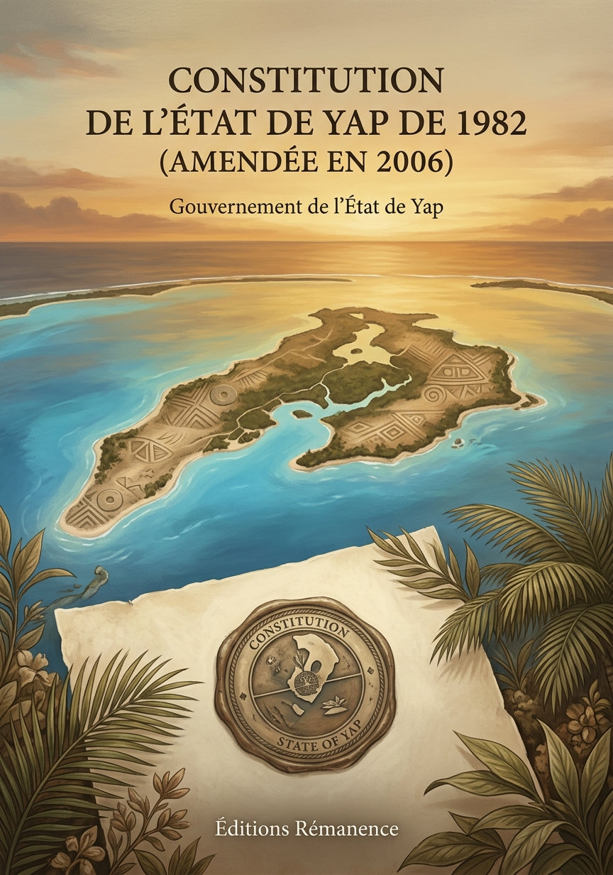 Livre Constitution de l'État de Yap de 1982 (amendée en 2006) par Gouvernement de l'État de Yap - Couverture - Editions Remanence