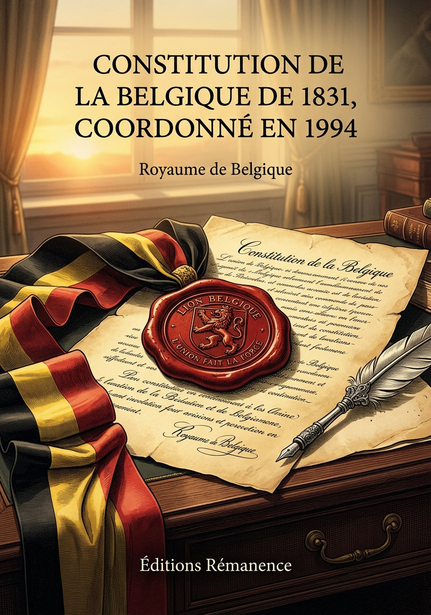 Livre Constitution de la Belgique de 1831, coordonné en 1994 par Royaume de Belgique - Couverture - Editions Remanence