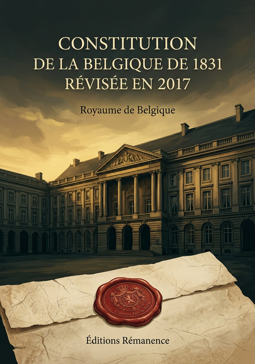 Livre Constitution de la Belgique de 1831 révisée en 2017 par Royaume de Belgique - Couverture - Editions Remanence