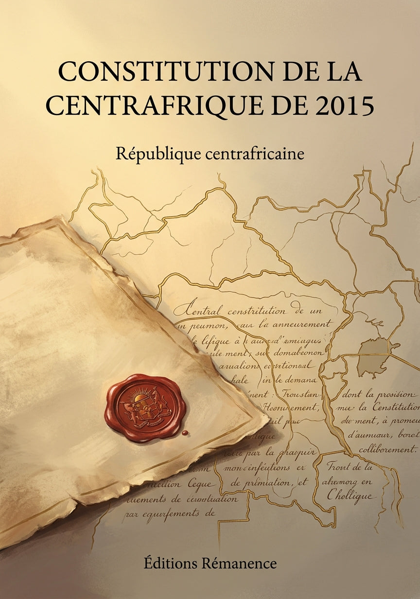 Livre Constitution de la Centrafrique de 2015 par République centrafricaine - Couverture - Editions Remanence