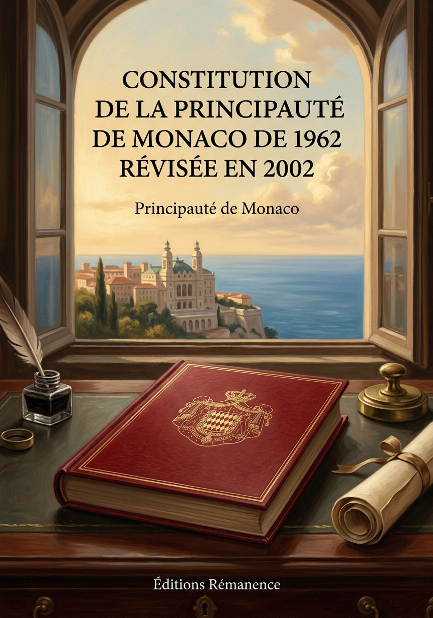 Livre Constitution de la Principauté de Monaco de 1962 révisée en 2002 par Principauté de Monaco - Couverture - Editions Remanence