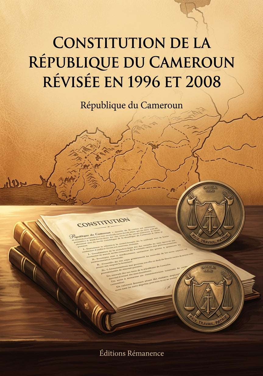 Livre Constitution de la République du Cameroun de 1972, révisée en 1996 et 2008 par République du Cameroun - Couverture - Editions Remanence