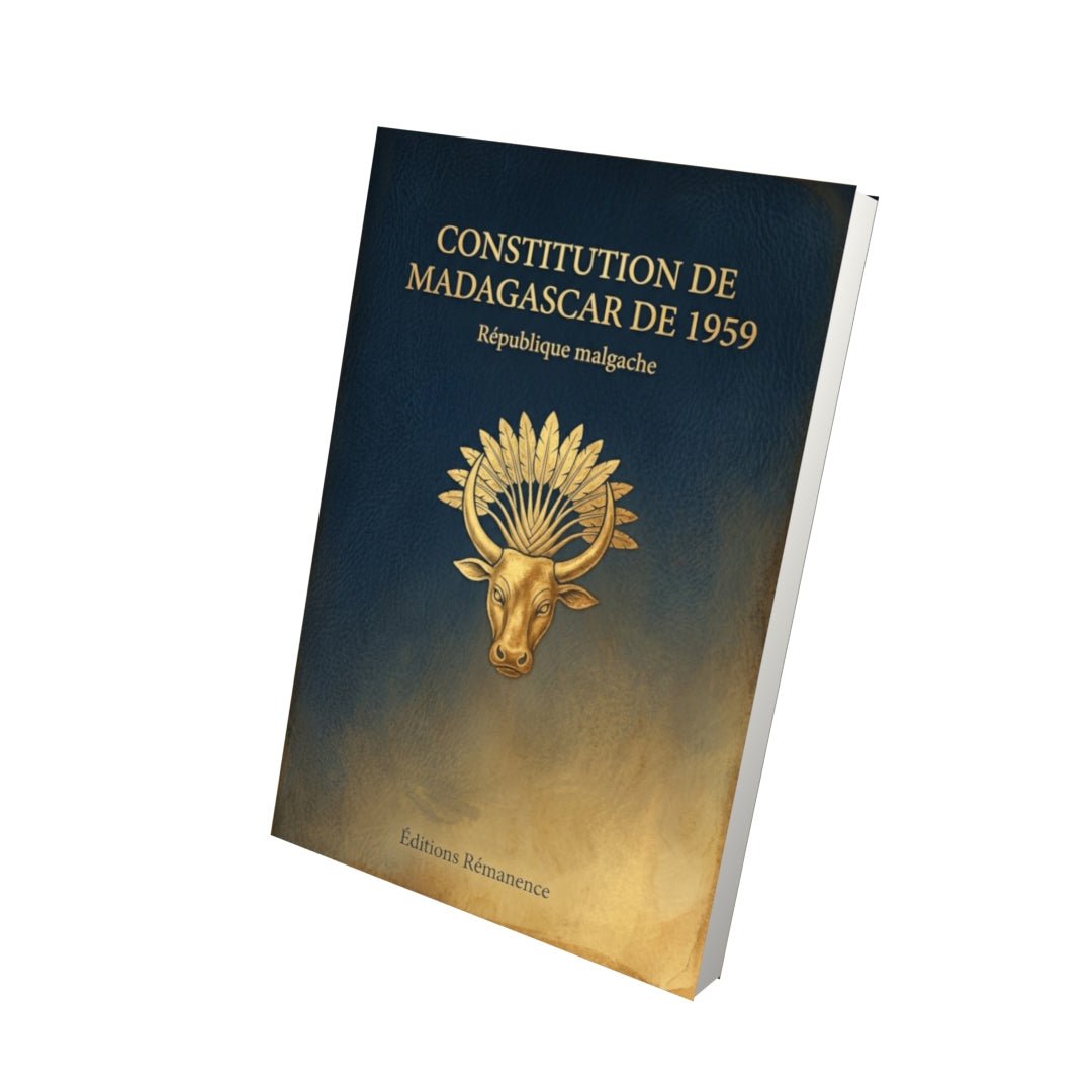 Livre Constitution de Madagascar de 1959 par République malgache - Vue 3D - Editions Remanence