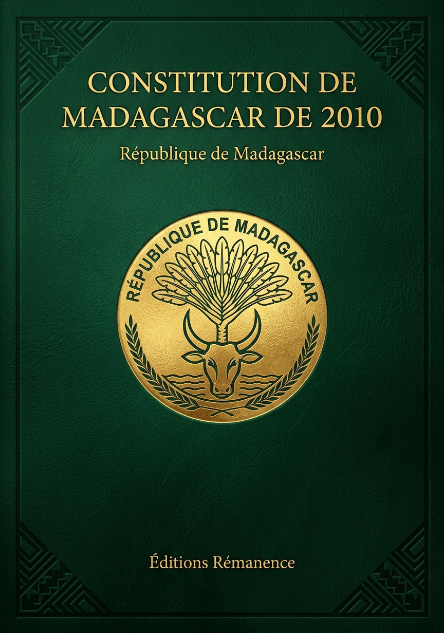 Livre Constitution de Madagascar de 2010 par République de Madagascar - Couverture - Editions Remanence