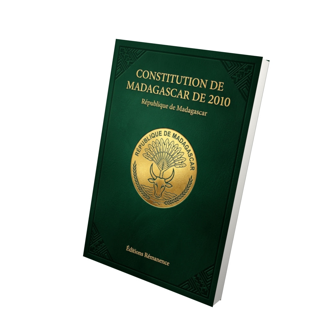 Livre Constitution de Madagascar de 2010 par République de Madagascar - Vue 3D - Editions Remanence