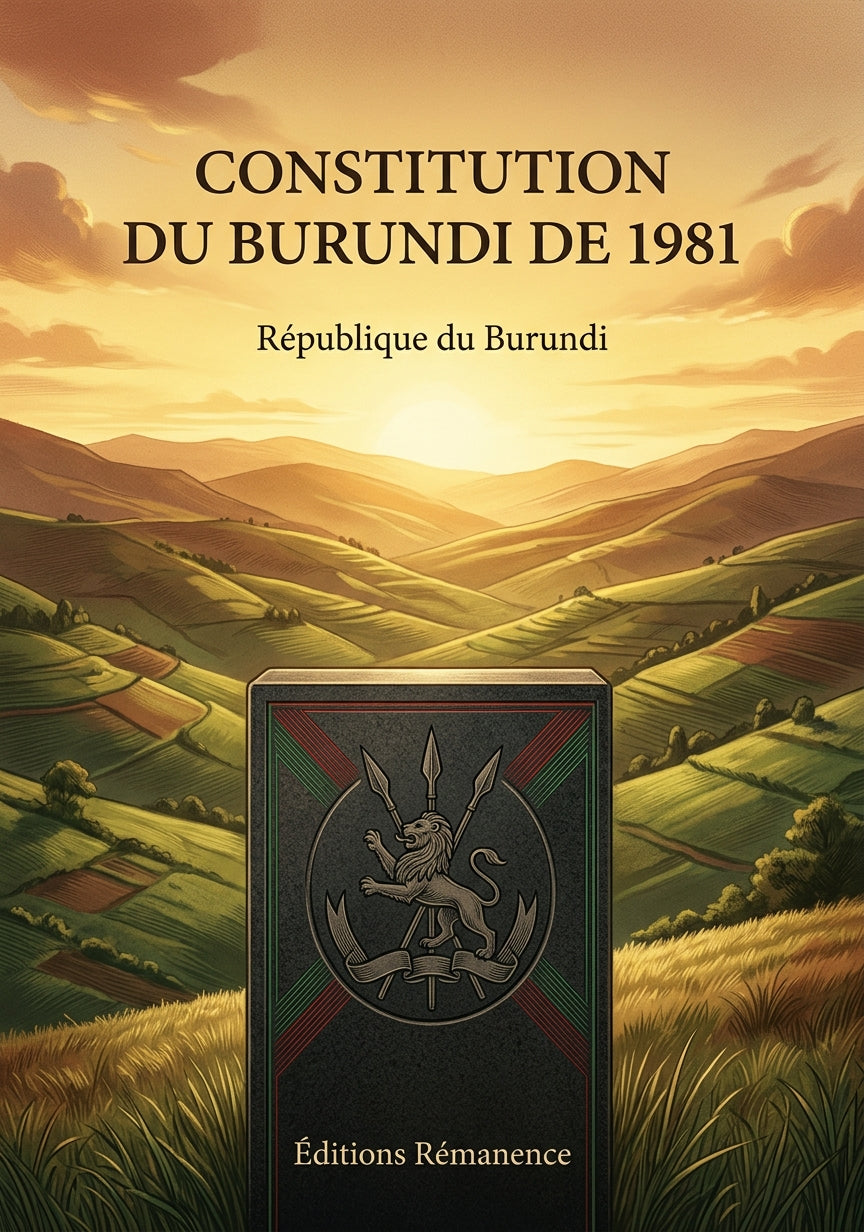 Livre Constitution du Burundi de 1981 par République du Burundi - Couverture - Editions Remanence