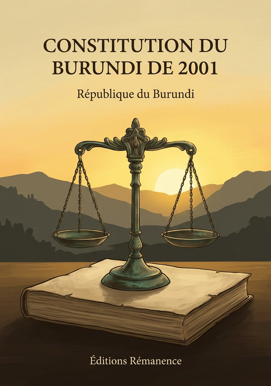 Livre Constitution du Burundi de 2001 par République du Burundi - Couverture - Editions Remanence