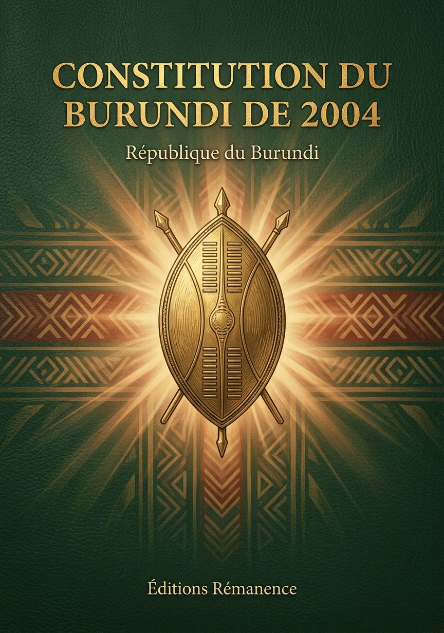 Livre Constitution du Burundi de 2004 par République du Burundi - Couverture - Editions Remanence