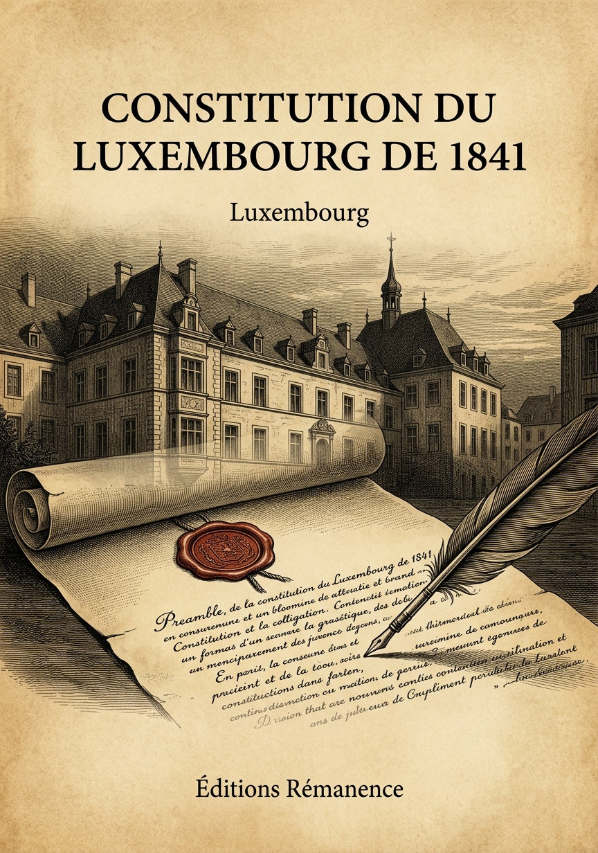 Livre Constitution du Luxembourg de 1841 par Luxembourg - Couverture - Editions Remanence