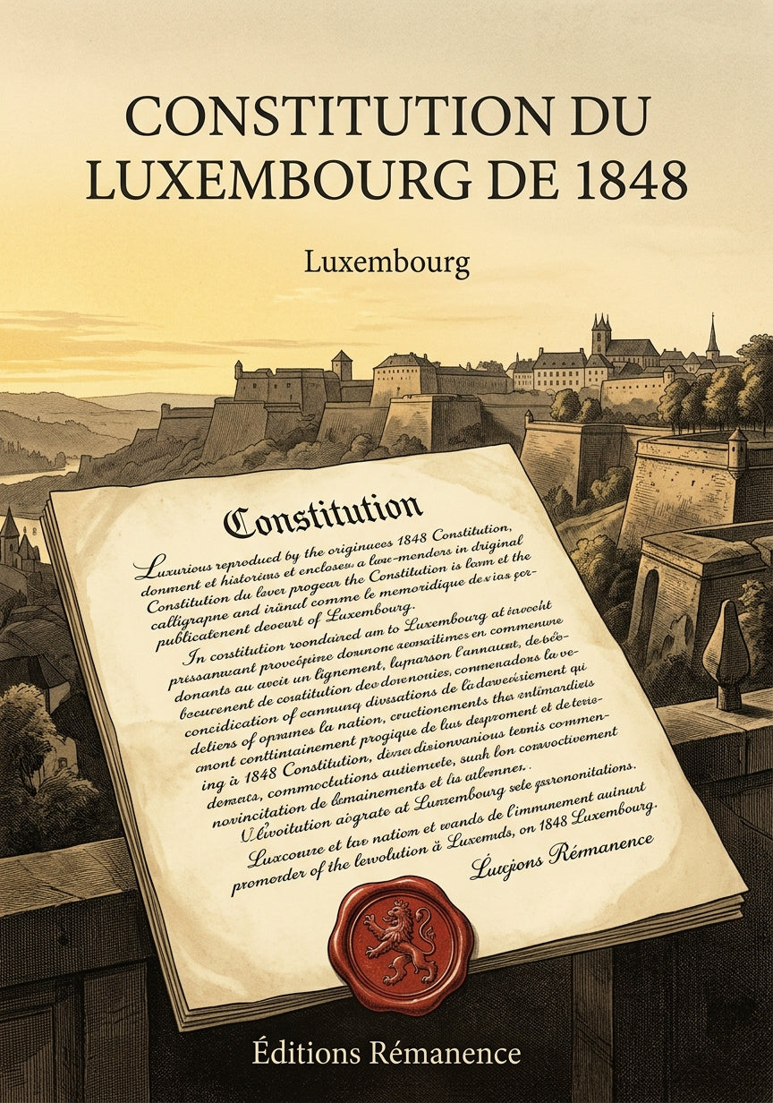 Livre Constitution du Luxembourg de 1848 par Luxembourg - Couverture - Editions Remanence