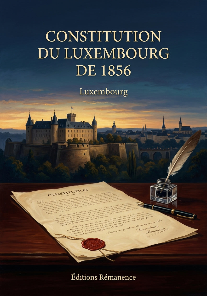 Livre Constitution du Luxembourg de 1856 par Luxembourg - Couverture - Editions Remanence