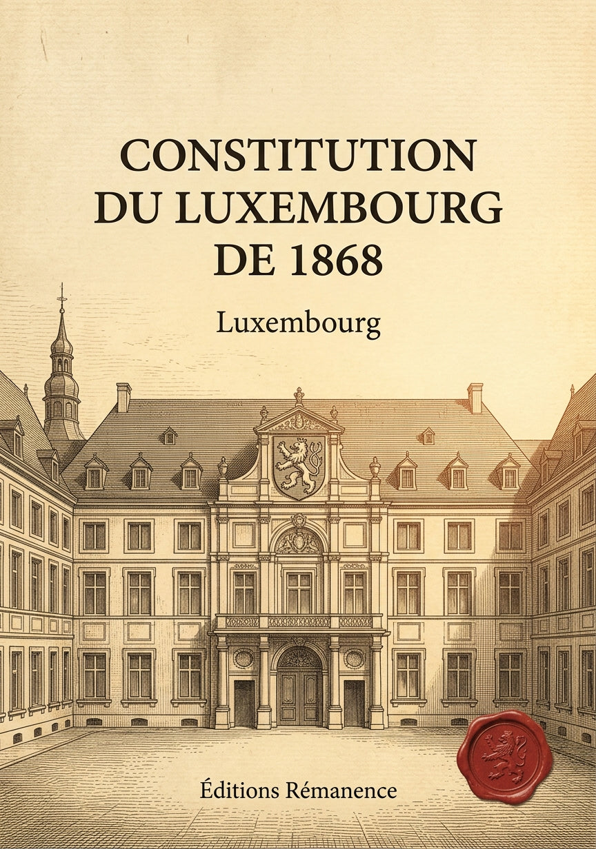 Livre Constitution du Luxembourg de 1868 par Luxembourg - Couverture - Editions Remanence