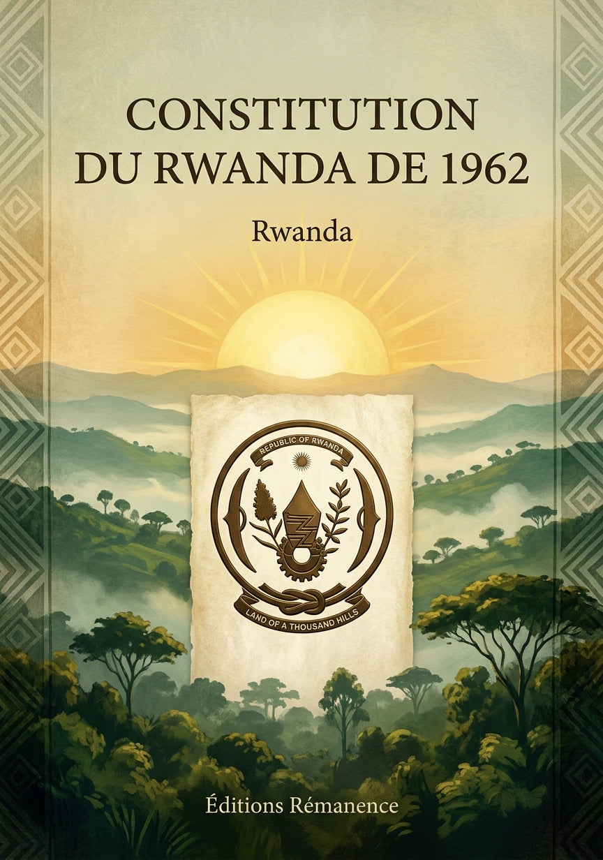 Livre Constitution du Rwanda de 1962 par Rwanda - Couverture - Editions Remanence