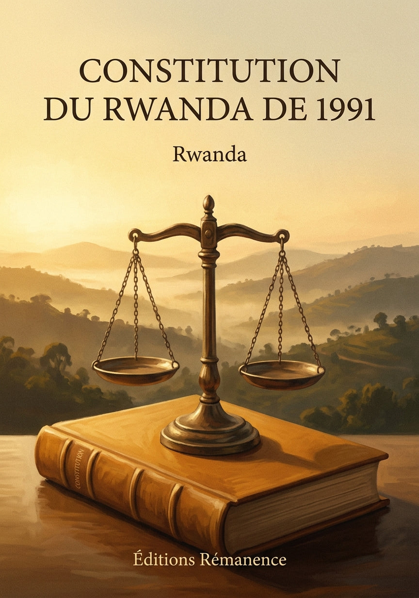 Livre Constitution du Rwanda de 1991 par Rwanda - Couverture - Editions Remanence