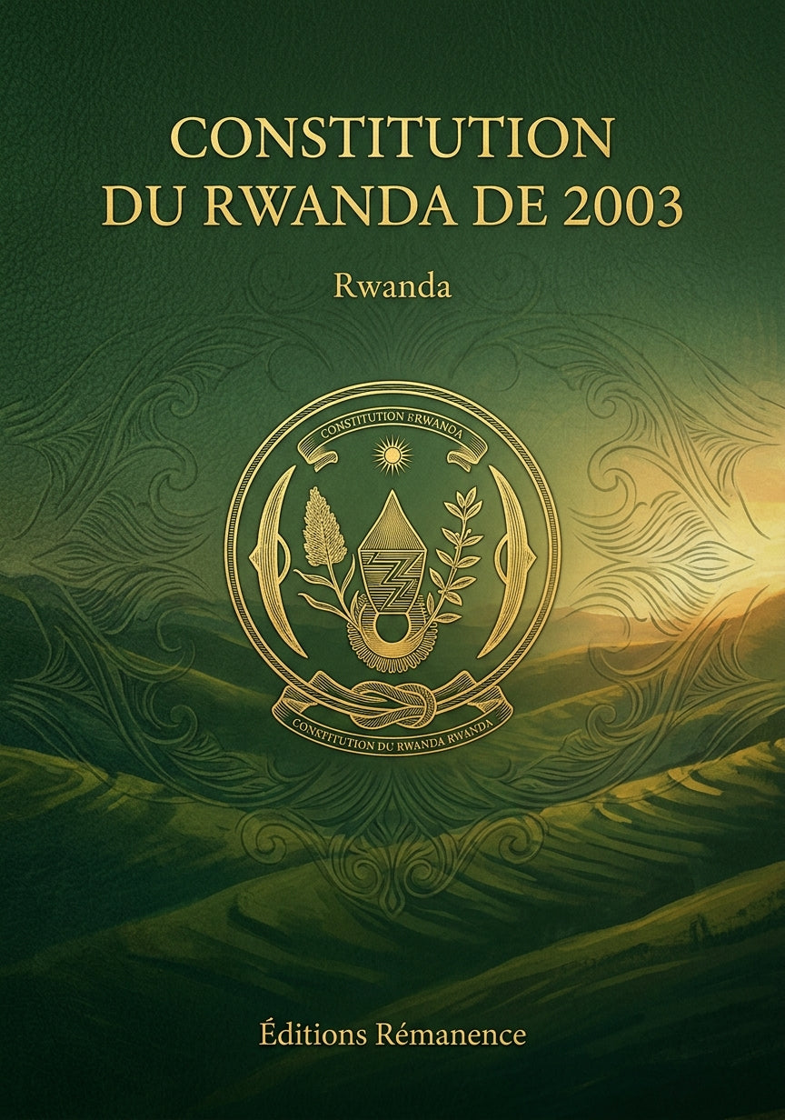 Livre Constitution du Rwanda de 2003 par Rwanda - Couverture - Editions Remanence