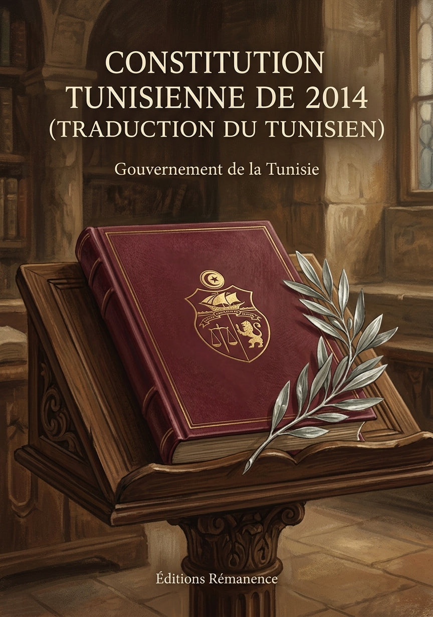 Livre Constitution tunisienne de 2014 (traduction du tunisien) par Gouvernement de la Tunisie - Couverture - Editions Remanence