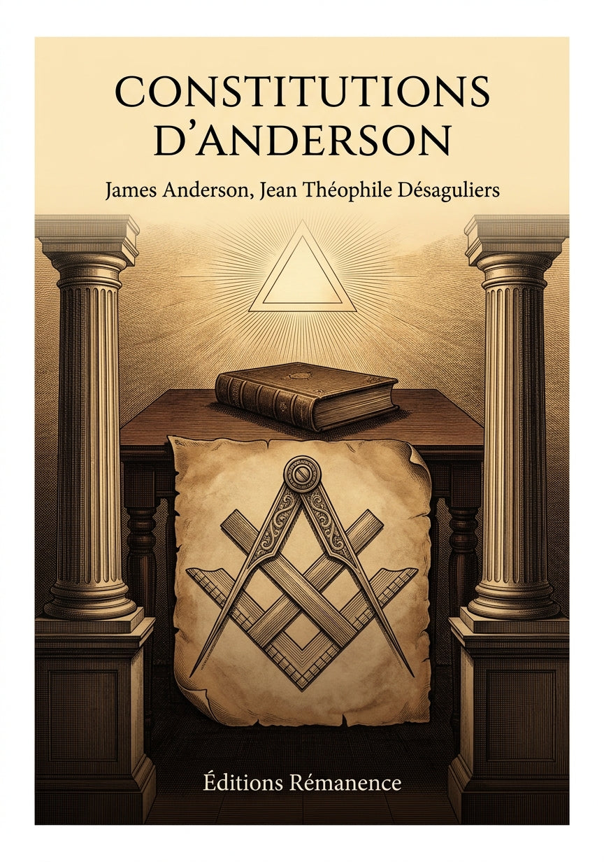 Livre Constitutions d'Anderson par James Anderson, Jean Théophile Désaguliers - Couverture - Editions Remanence