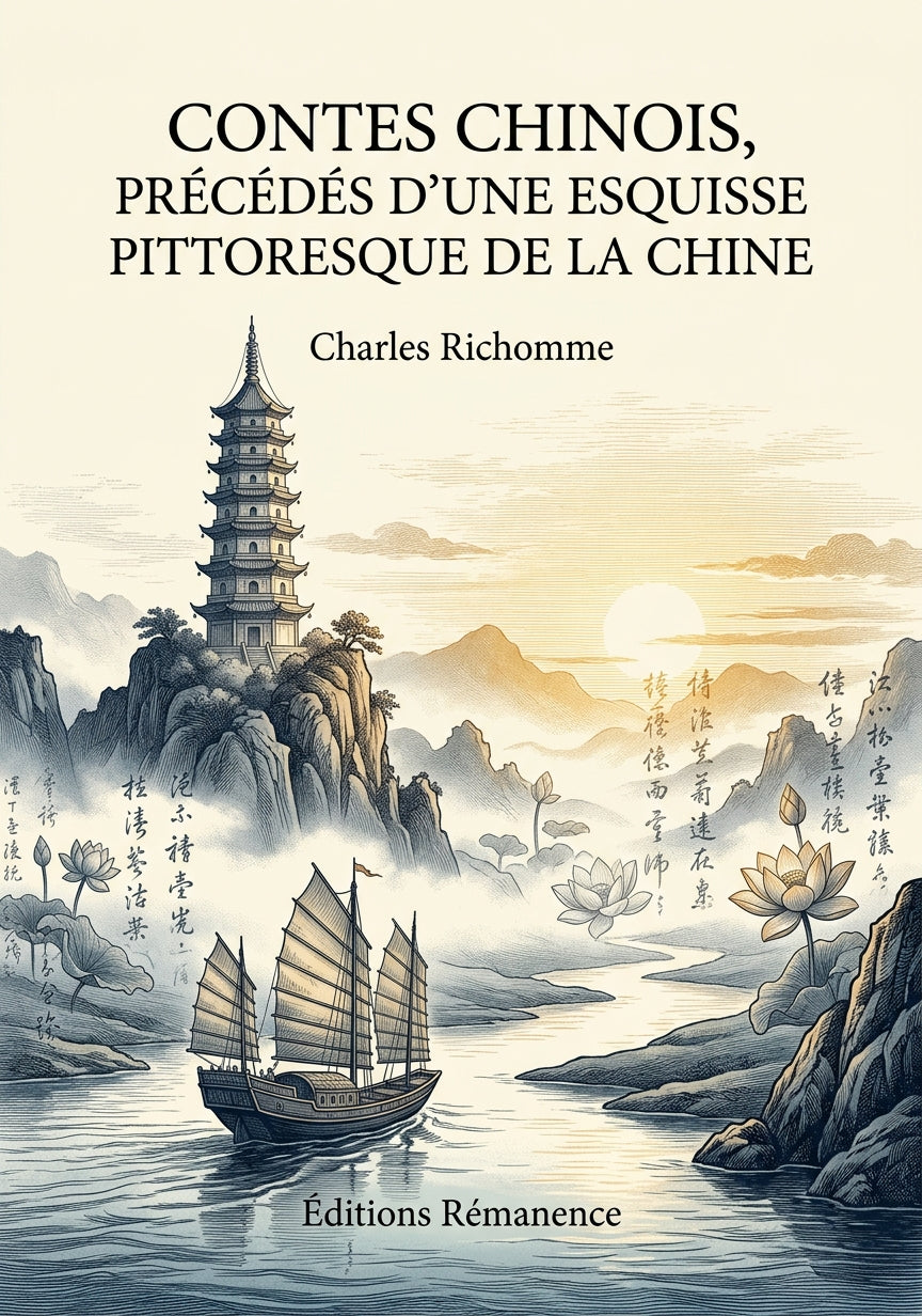 Livre Contes chinois, précédés d’une Esquisse pittoresque de la Chine par Charles Richomme - Couverture - Editions Remanence