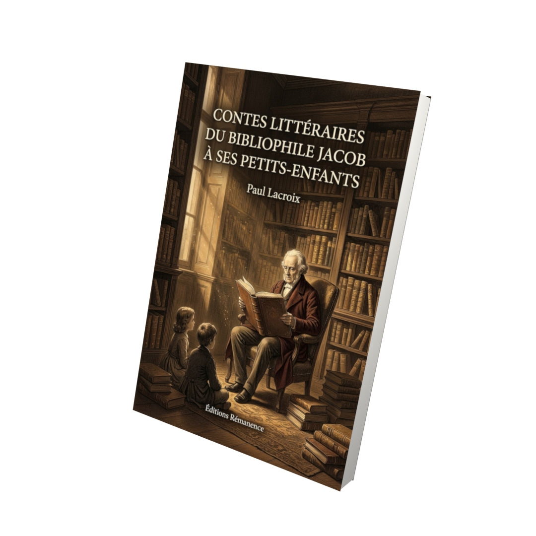 Livre Contes littéraires du bibliophile Jacob à ses petits-enfants par Paul Lacroix - Vue 3D - Editions Remanence