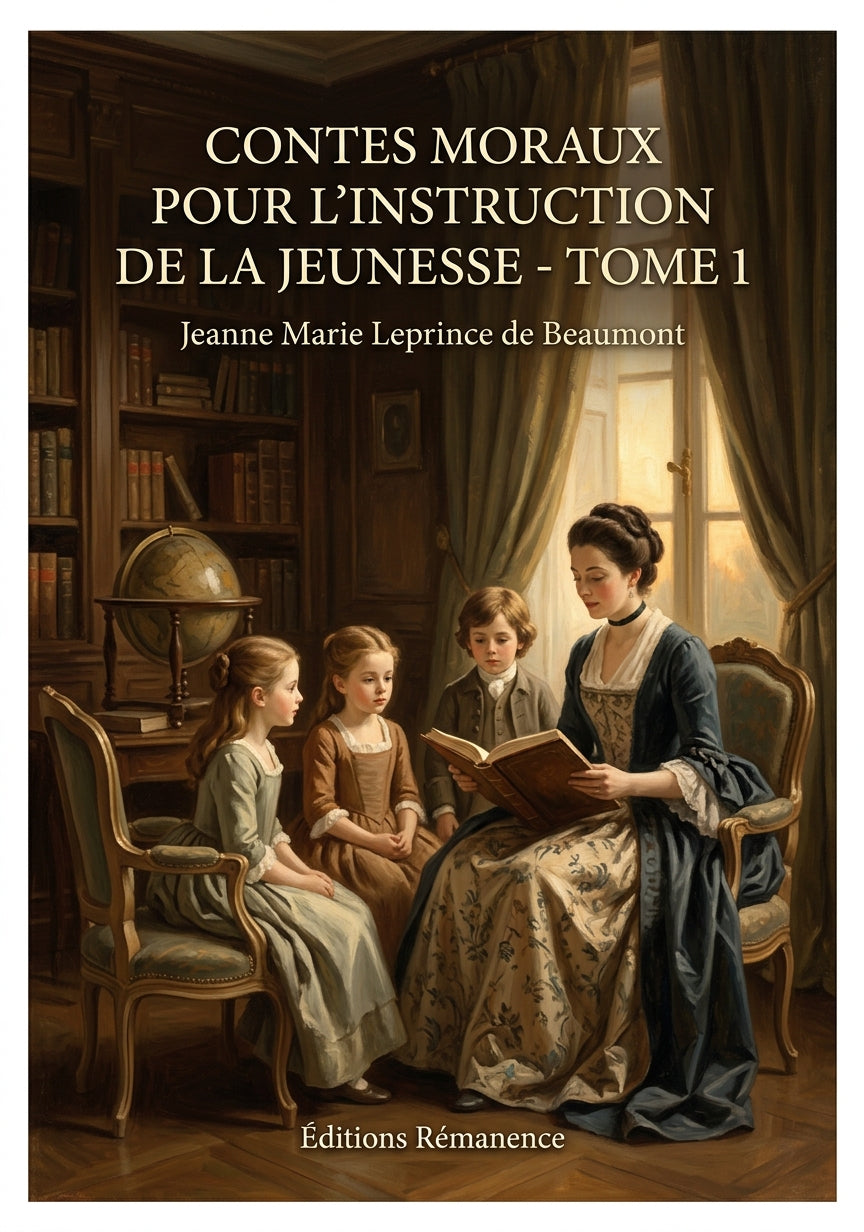 Livre Contes moraux pour l’instruction de la jeunesse - Tome 3 par Jeanne Marie Leprince de Beaumont - Couverture - Editions Remanence