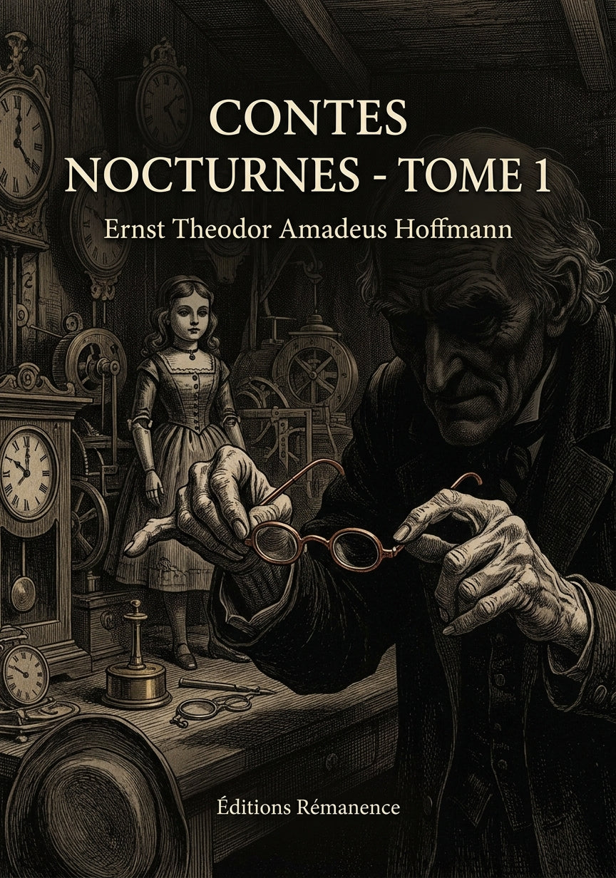Livre Contes nocturnes - Tome 1 par Ernst Theodor Amadeus Hoffmann - Couverture - Editions Remanence
