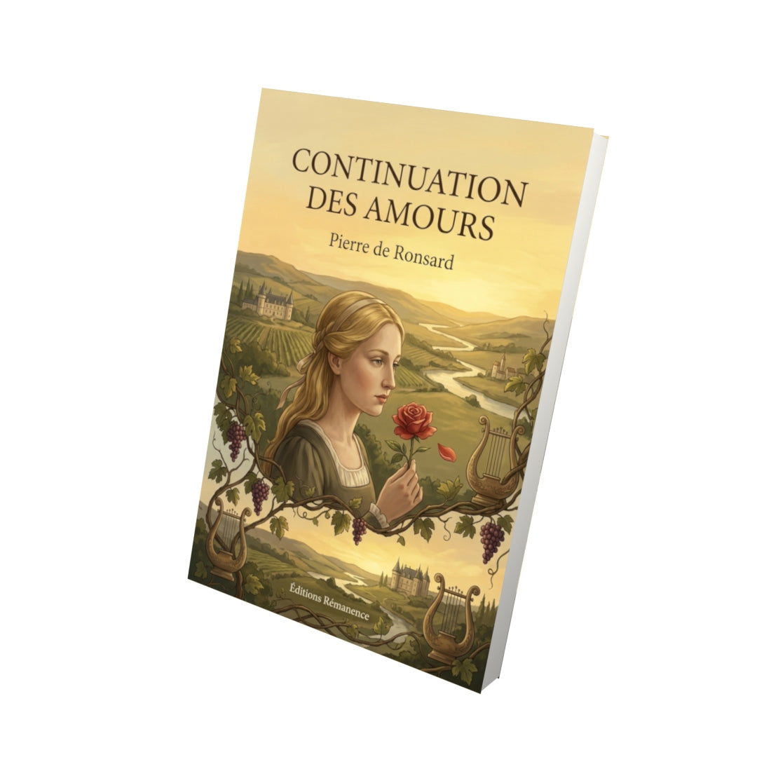 Livre Continuation des Amours par Pierre de Ronsard - Vue 3D - Editions Remanence