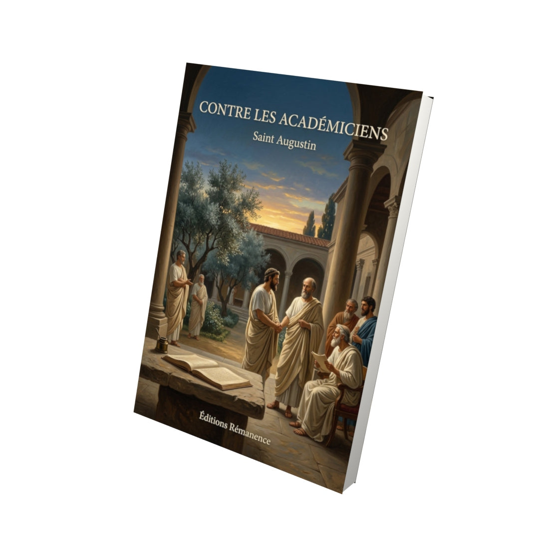 Livre Contre les académiciens - Saint Augustin - Vue 3D - Editions Remanence