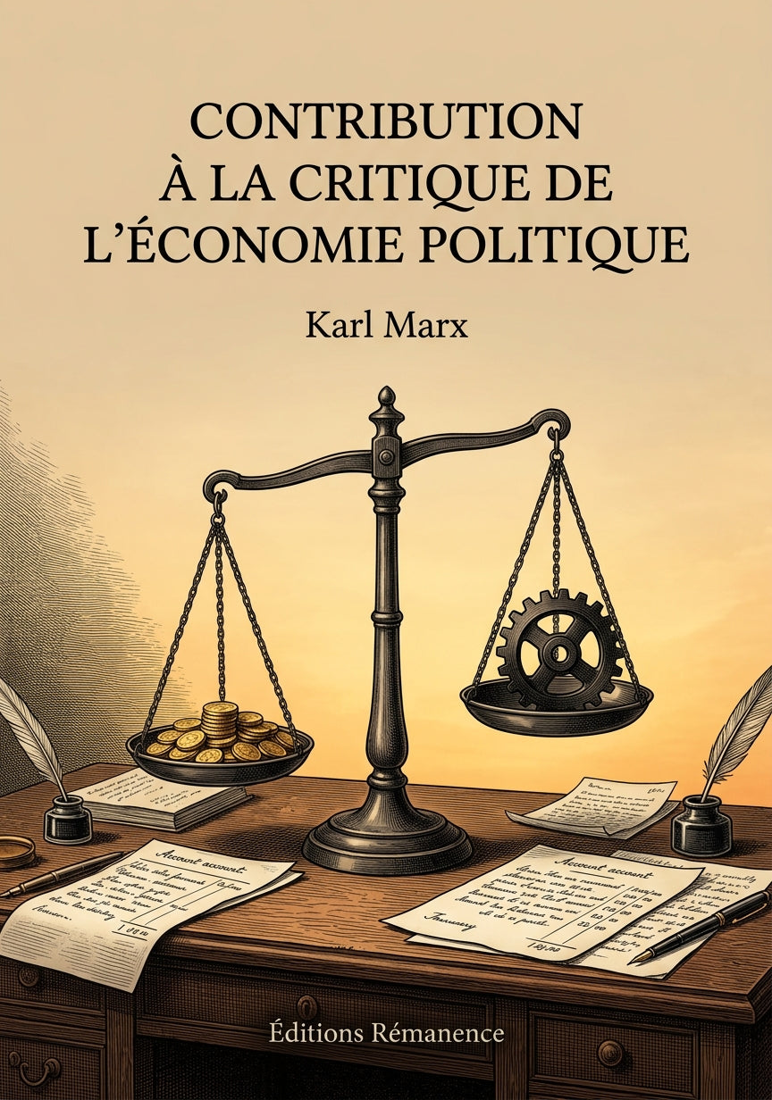 Livre Contribution à la critique de l’économie politique par Karl Marx - Couverture - Editions Remanence