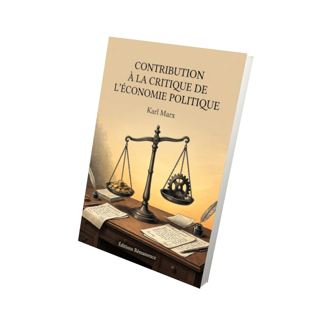 Livre Contribution à la critique de l’économie politique par Karl Marx - Vue 3D - Editions Remanence