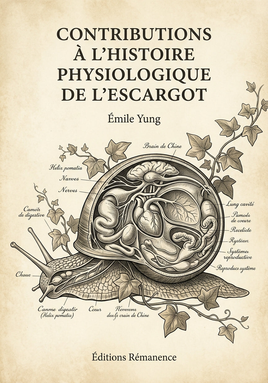 Livre Contributions à l’histoire physiologique de l’escargot par Émile Yung - Couverture - Editions Remanence