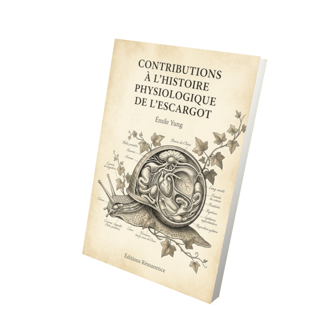 Livre Contributions à l’histoire physiologique de l’escargot par Émile Yung - Vue 3D - Editions Remanence