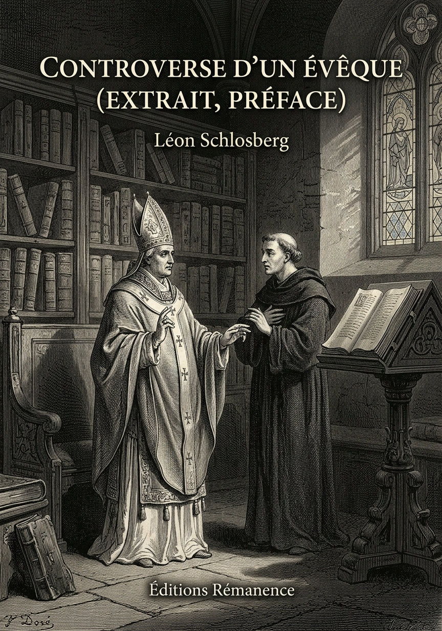 Livre Controverse d’un évêque (extrait, préface) par Léon Schlosberg - Couverture - Editions Remanence
