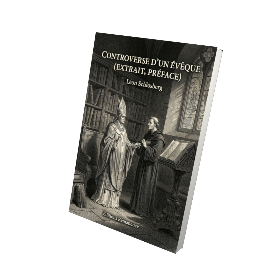 Livre Controverse d’un évêque (extrait, préface) par Léon Schlosberg - Vue 3D - Editions Remanence