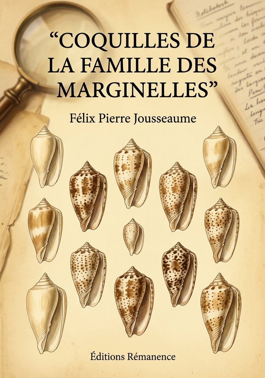 Livre Coquilles de la famille des marginelles par Félix Pierre Jousseaume - Couverture - Editions Remanence