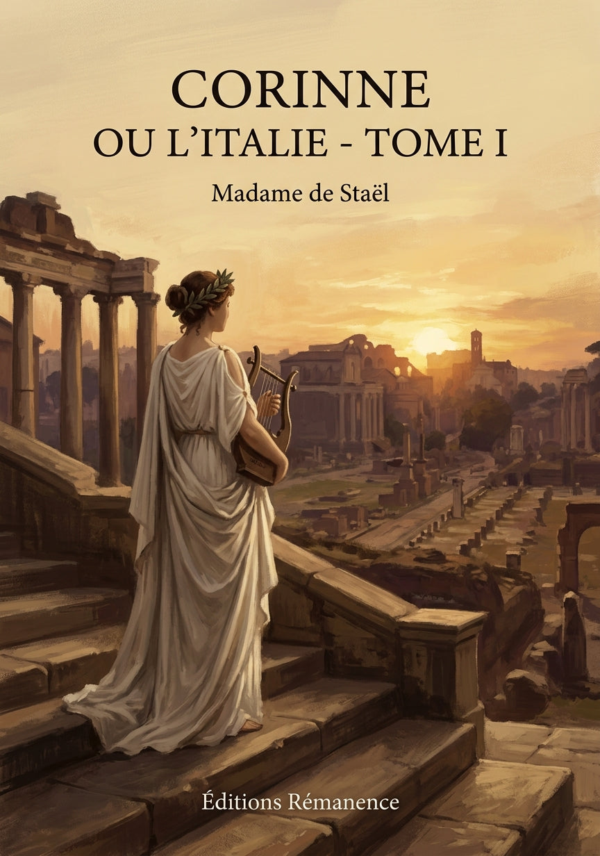 Livre Corinne ou l’Italie - Tome I par Madame de Staël - Couverture - Editions Remanence