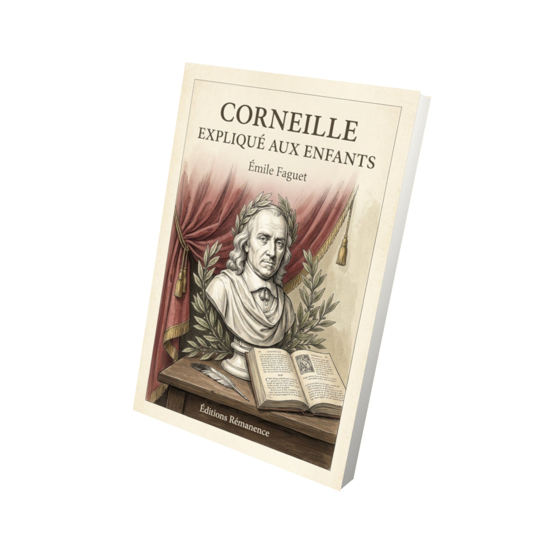 Livre Corneille expliqué aux enfants - Émile Faguet - Vue 3D - Editions Remanence