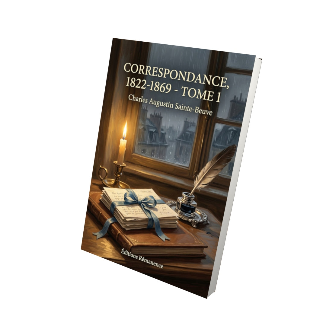 Livre Correspondance, 1822-1869 - Tome 1 par Charles Augustin Sainte-Beuve - Vue 3D - Editions Remanence