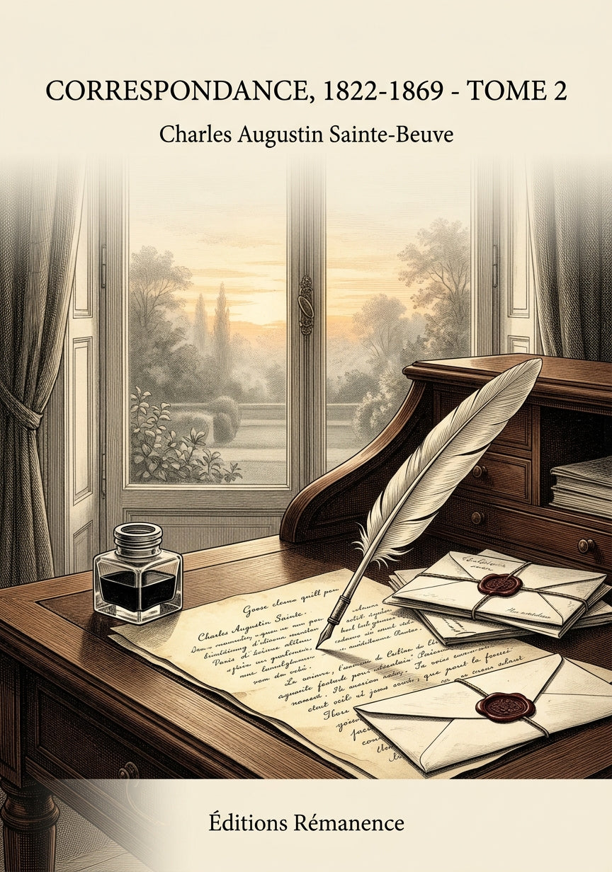 Livre Correspondance, 1822-1869 - Tome 2 par Charles Augustin Sainte-Beuve - Couverture - Editions Remanence