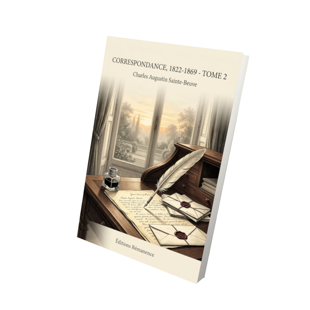 Livre Correspondance, 1822-1869 - Tome 2 par Charles Augustin Sainte-Beuve - Vue 3D - Editions Remanence
