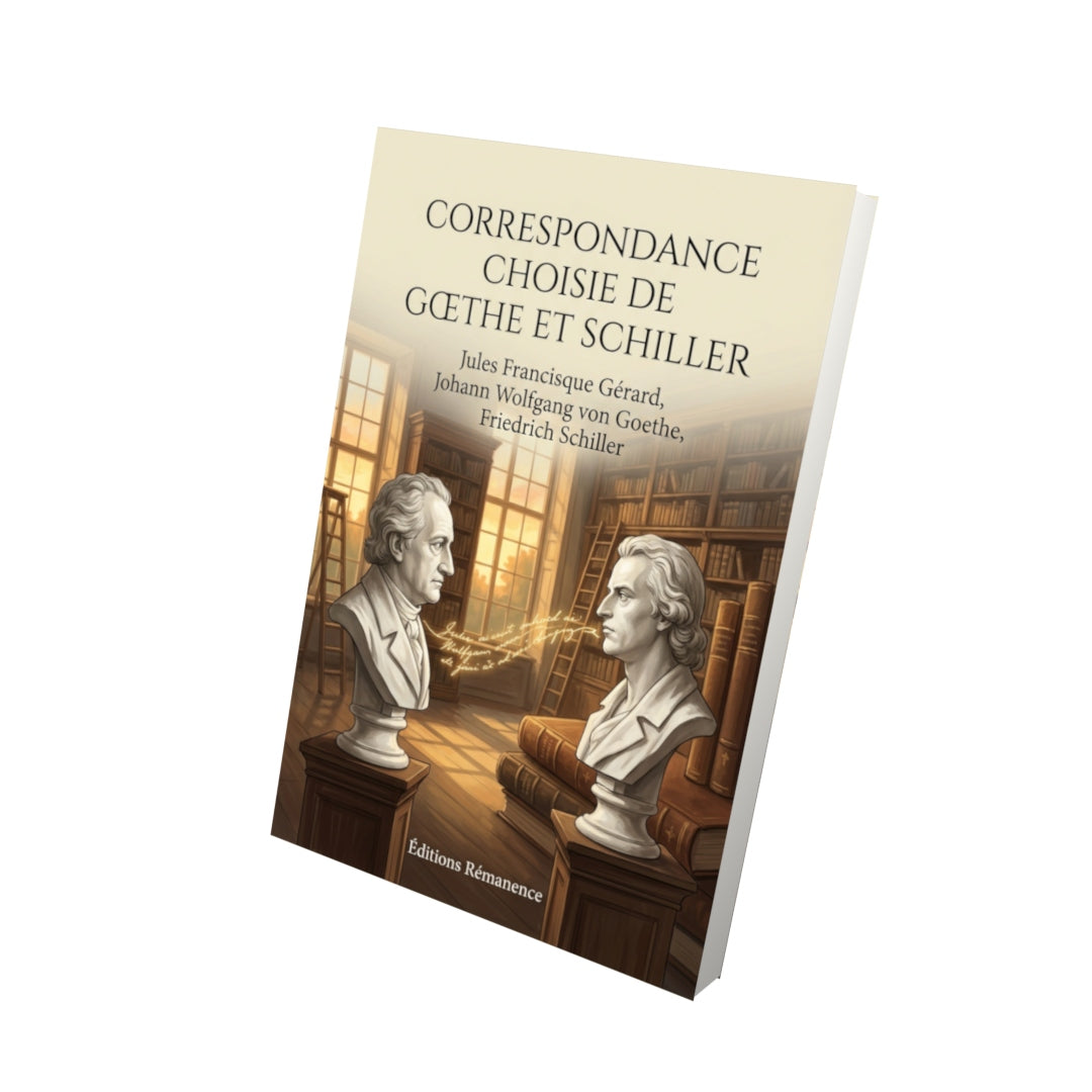 Livre Correspondance choisie de Gœthe et Schiller par Jules Francisque Gérard, Johann Wolfgang von Goethe, Friedrich Schiller - Vue 3D - Editions Remanence