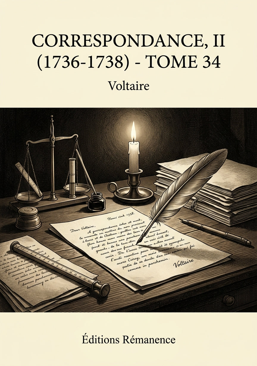 Livre Correspondance, II (1736-1738) - Tome 34 par Voltaire - Couverture - Editions Remanence