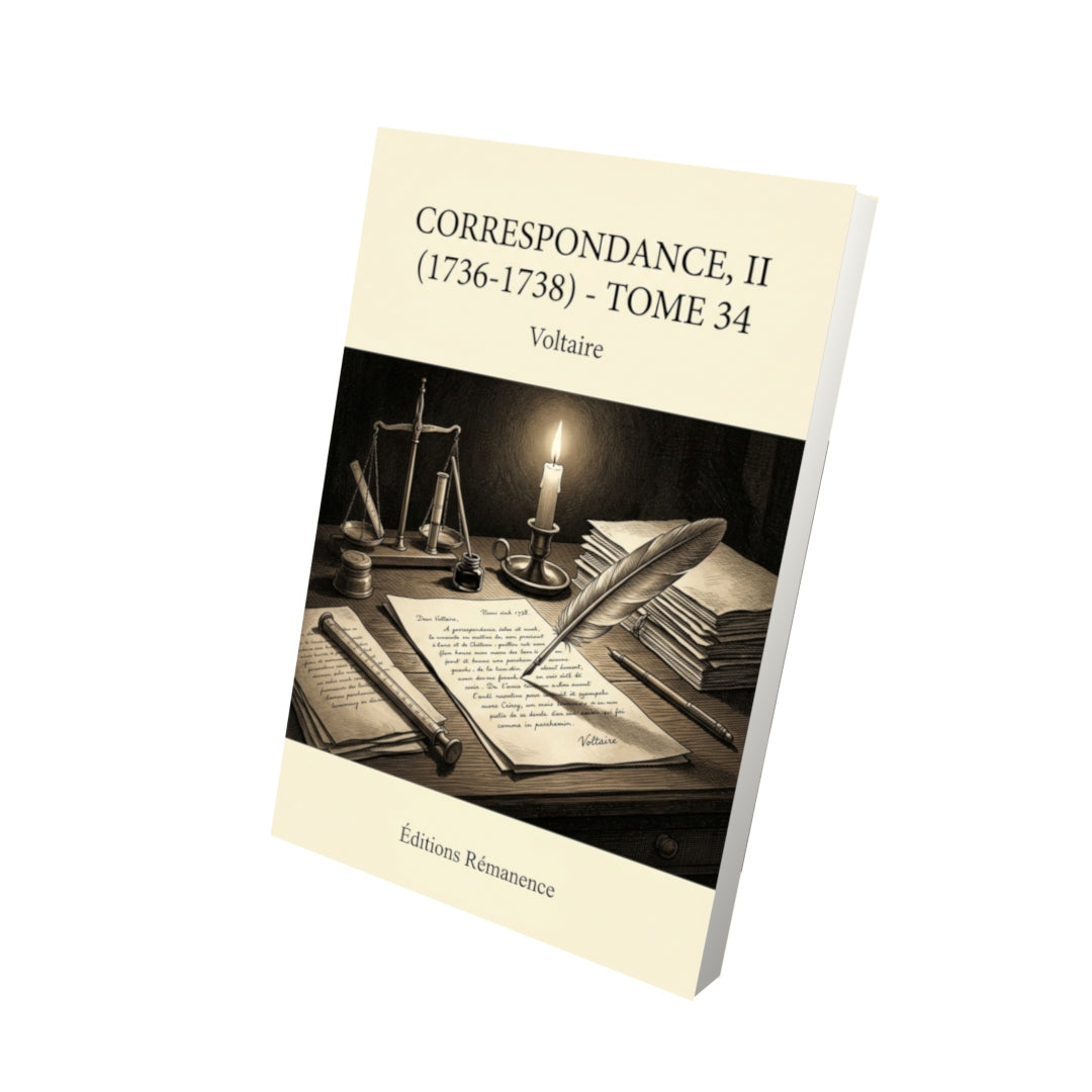 Livre Correspondance, II (1736-1738) - Tome 34 par Voltaire - Vue 3D - Editions Remanence