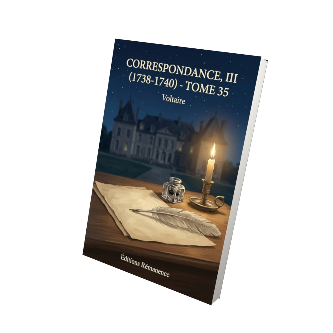 Livre Correspondance, III (1738-1740) - Tome 35 par Voltaire - Vue 3D - Editions Remanence