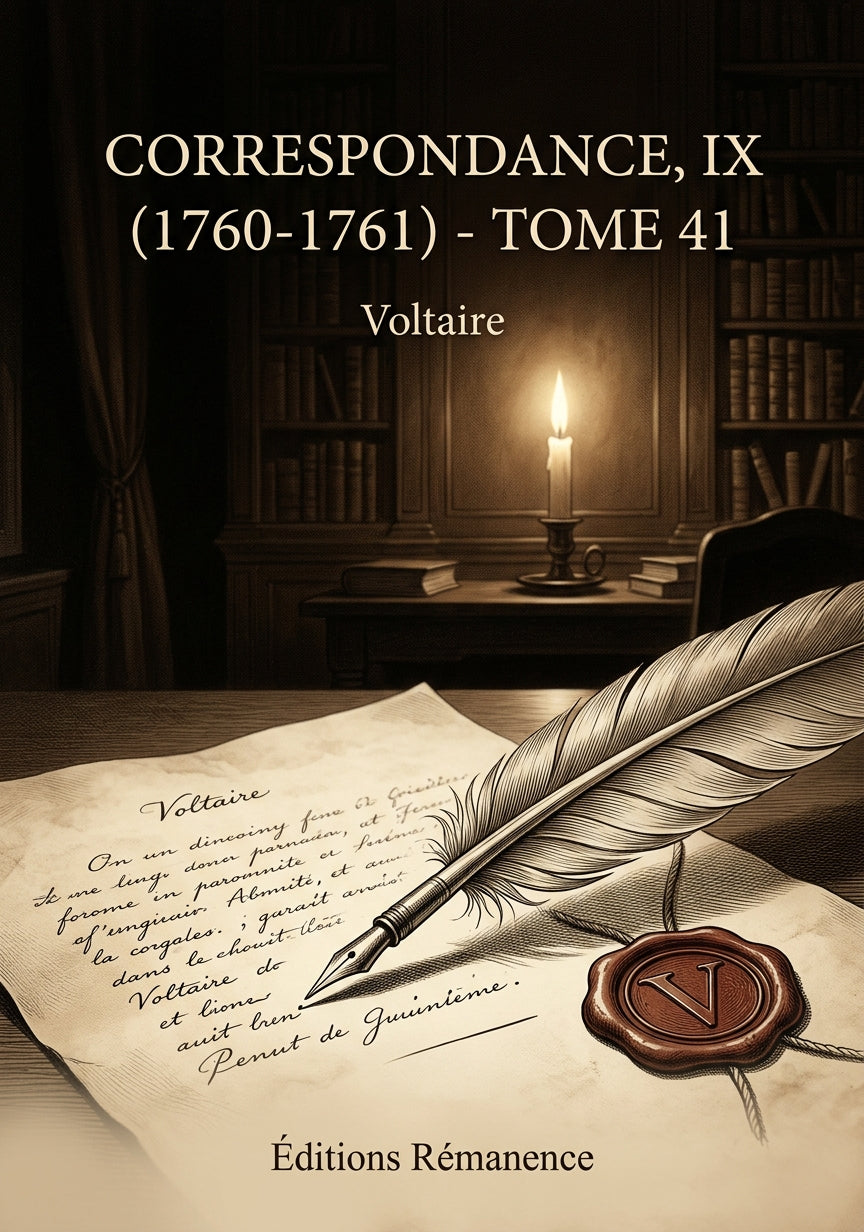 Livre Correspondance, IX (1760-1761) - Tome 41 par Voltaire - Couverture - Editions Remanence