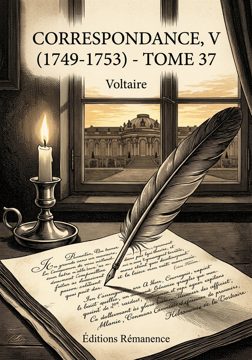 Livre Correspondance, V (1749-1753) - Tome 37 par Voltaire - Couverture - Editions Remanence