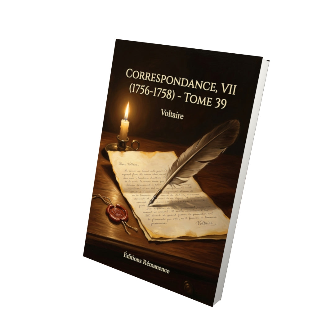 Livre Correspondance, VII (1756-1758) - Tome 39 par Voltaire - Vue 3D - Editions Remanence