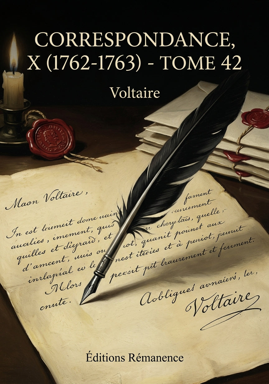 Livre Correspondance, X (1762-1763) - Tome 42 par Voltaire - Couverture - Editions Remanence