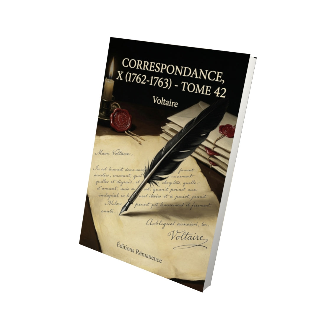 Livre Correspondance, X (1762-1763) - Tome 42 par Voltaire - Vue 3D - Editions Remanence
