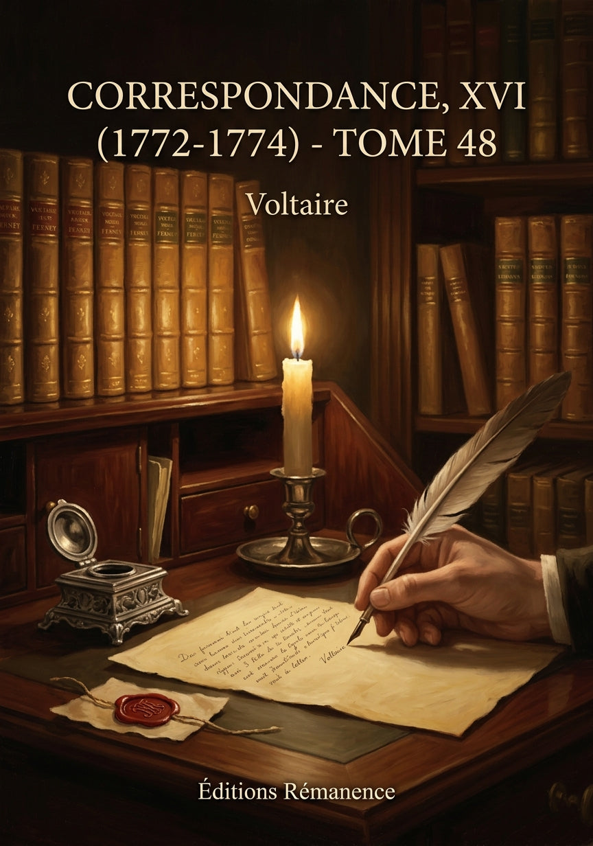 Livre Correspondance, XVI (1772-1774) - Tome 48 par Voltaire - Couverture - Editions Remanence